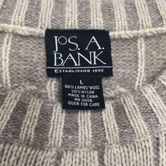 Jos A Bank Lambswool Cableknit Crew Sweater - Picture 5 of 5